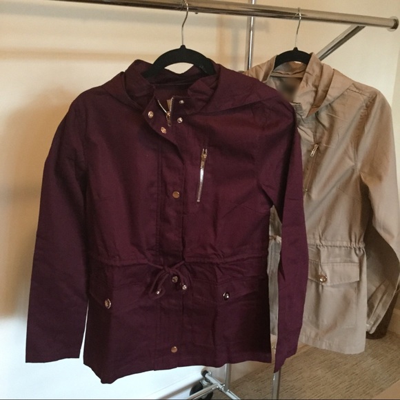 CLEARANCE-FIRM‼️Burgundy 🖤 Utility Jacket - Picture 5 of 7